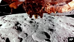 This image provided by Firefly Aerospace on Feb. 26, 2025 shows Firefly Aerospace’s Blue Ghost lunar lander orbiting the moon. (Firefly Aerospace via AP)