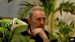 This handout picture, released by Cubadebate on 26 Jul 2010, shows Cuban leader Fidel Castro during a ceremony to pay homage to national hero Jose Marti at the Jose Marti Memorial in Havana.