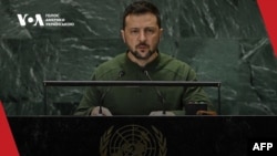 Зеленски во обраќањето на Генералното собрание на ОН истакна дека неговата земја никогаш нема да прифати договор наметнат однадвор и ги доведе во прашање мотивите на Кина и Бразил да ги поттикнат преговорите со Русија. 