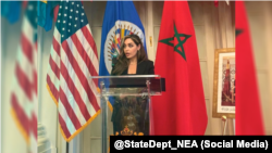 مورا نامدار، مقام ارشد وزارت خارجه آمریکا، در جشن روز تاج و تخت مراکش (چهارشنبه ۸ مرداد ۱۴۰۴)