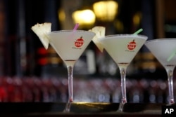 Besides lemonade, lemon is also popular in adult beverages. Here, frozen lemon daiquiris sit on the counter of the Floridita bar in Havana, Cuba, 2015.