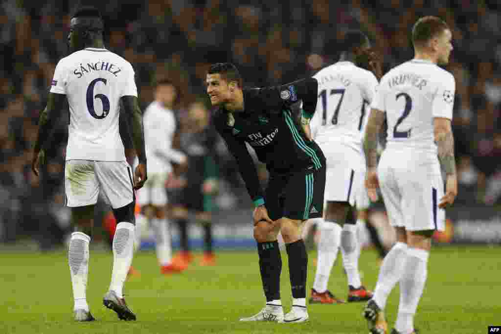 Cristano Ronaldo lors du match contre Tottenham à Londres, le 1er novembre 2017.