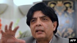 Menteri Dalam Negeri Pakistan Chaudhry Nisar Ali Khan di Islamabad, 20 Februari 2014. (Foto: dok). 