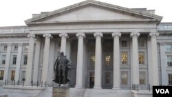 资料照片：美国财政部大楼 。 