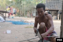 Mean Seum, a village chief in Porabun, is concerned about rice farming in Banteay Meanchey province, Cambodia, February 22, 2019. (Sun Narin/VOA Khmer)