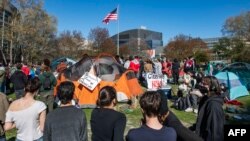 محصلان معترض طرفدار فلسطینی‌ها در باستن 