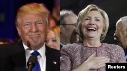 هیلاری کلینتون (راست) و دونالد ترامپ پس از پیرزوی در نیویورک، حالا برای پیروزی در پنج ایالت شرقی دیگر آماده می‌ شوند.