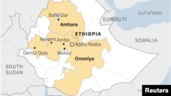 ኢትዮጵያ ውስጥ በቅርብ ጊዜያት ተቃውሞዎች የተቀሰቀሱባቸው አካባቢዎች /ካርታ ከሮይተርስ የተገኘ/