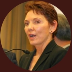 “停止種族滅絕行動組”(Stop the Genocide Task Force)共同創辦人瑞潔(Reggie Litttlejohn) (照片來自瑞潔個人推特賬戶)