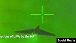 تصویری از سرنگونی پهپادهای شلیک شده از طرف جمهوری اسلامی توسط اسرائیل - عکس از ارتش اسرائيل