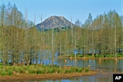 This is Pinnacle Mountain rising above the Arkansas River Valley. It is a popular for outdoorsy people. (AP Photo)