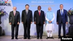 在南非參加金磚峰會的各國領導人