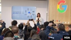 Lilian Rincón, en una conferencia donde explica las tecnologías de Google Assistant en la feria CES 2020 en Las Vegas.