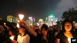 資料照片：2012年6月4日香港民眾舉行紀念六四事件23週年。