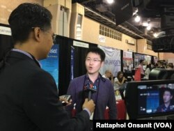 Associate Dean for International Affairs of Thammasat University Business School, Asst Prof. Surat Teerakapibal, Ph.D. talks with VOA Thai during the NAFSA 2018 Annual Conference in Philadelphia, PA.