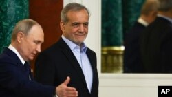 Իրանի և Ռուսաստանի նախագահներ Մասուդ Փեզեշքիանը և Վլադիմիր Պուտինը