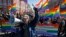 Participants march and shout slogans during a protest by gay rights activists in St. Petersburg May 1, 2013.