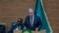 O Secretário-Geral das Nações Unidas, António Guterres, discursa durante a 38.ª Cimeira da União Africana (UA), onde os líderes irão eleger um novo presidente da Comissão da UA, na sede da UA em Adis Abeba, a 15 de fevereiro de 2025.