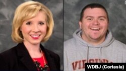 Jurnalist Alison Parker va operator Adam Vard, Virjiniyadagi "WDBJ7" telestansiyasi xodimlari.