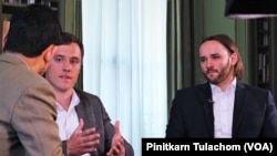 Curators of 'Great and Good Friends' interview with VOA Thai at Meridian House, Washington, DC.