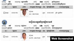 Major General Chhum Kheng, commander of Intervention Brigade 6, switched his voter registration to vote in Kantuot commune in Siem Reap province, Cambodia. (Screenshot image obtained by VOA Khmer)