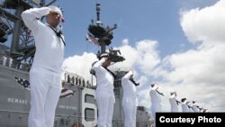 參加2016RIMPAC的美國海軍官兵2016年6月30日抵達珍珠港（美國海軍官網）