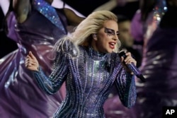 In this Feb. 5, 2017 file photo, singer Lady Gaga performs during the halftime show of the NFL Super Bowl 51 football game between the New England Patriots and the Atlanta Falcons, in Houston. (AP Photo/Darron Cummings, File)