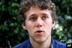 University of California student Tyler Heintz answers questions during an interview on the university's campus, June 6, 2018, in, Berkeley, Calif.