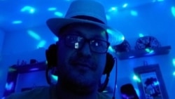 University of Panama professor Joel Alvarez, during one of his virtual "grammar party" classes