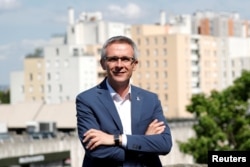 Stephane Troussel, head of Seine-Saint-Denis general council, poses on the roof of the Seine-Saint-Denis Department council headquarters in Bobigny, northern Paris, France, July 21, 2017.
