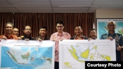 Officials from Indonesia’s Ministry of Maritime Affairs and Fisheries launch the new map renaming part of the South China Sea to the North Natuna Sea. (Ministry of Maritime Affairs and Fisheries)