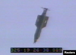 The GBU-43/B, also known as the Massive Ordnance Air Blast, is launched successfully from a MC-130E Combat Talon I aircraft during a test at Eglain Air Force Base, Florida, Nov. 21, 2003, in this handout photo provided April 13, 2017.