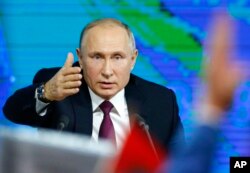 Rossiya Prezident Vladimir Putin yillik matbuot anjumanida. Moskva. 20-dekabr, 2018