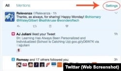 Twitter Notification Settings