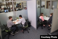 Students meet for tutoring at the John Crosland Jr. Center for Teaching and Learning at Davidson College in Davidson, North Carolina.