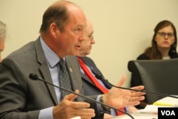 FILE: Congressman Ted Yoho (R- FL), chairman of Subcommittee on Asia and the Pacific at the U.S. House of Representatives, spoke at the open hearing on “Cambodia's Descent: Policies to Support Democracy and Human Rights” on Tuesday December 12, 2017 at the Rayburn building in WashingtoN, D.C. (Sreng Leakhena/VOA Khmer)