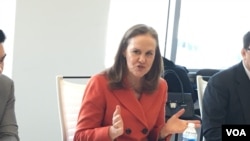 前美國國防部主管國防政策的次長米歇爾·弗盧努瓦(美國之音鐘辰芳拍攝)