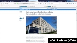 Vest srpskog servisa Glasa Amerike o reakciji Stejt departmenta povodom odluke Ramuša Haradinaja da se povuče sa funkcije i pojavi pred sudom u Hagu