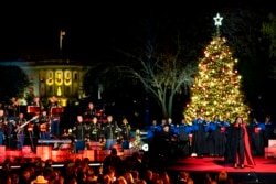 Patti LaBelle performs as President Joe Biden and first lady Jill Biden attend the National Christmas Tree lighting ceremony at the Ellipse near the White House, Dec. 2, 2021.