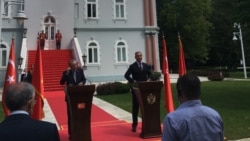 Predsjednici Turske i Crne Gore na konferenciji za novinare na Cetinju (Foto: VOA)