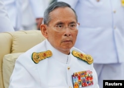 FILE - Thailand's King Bhumibol Adulyadej, shown in June 2012