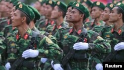 Các binh sỹ tham gia diễn binh nhân kỷ niệm 40 năm ngày 30/4 hồi năm 2015