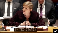 Samantha Power speaks to the UN Security Council after the sanctions vote.