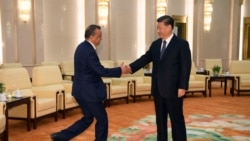 中國國家主席習近平在北京人大會堂會晤到訪的世界衛生組織總幹事譚德塞。（2020年1月28日）