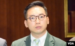香港公民党党魁杨岳桥。 （美国之音汤惠芸）
