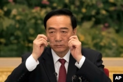 2017年10月19日，在新北黨委書記陳全國在新疆代表團會議上。