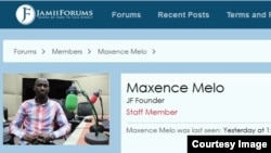FILE - A Dec. 16, 2016, screenshot of jamiiforums website showing the profile photo of co-founder Maxence Melo Mubyazi; saying he was last seen yesterday at 1:39 PM.