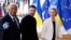 From left, European Council President Antonio Costa, Ukraine's President Volodymyr Zelenskyy and European Commission President Ursula von der Leyen arrive for an EU Summit at the European Council building in Brussels, March 6, 2025.