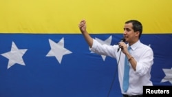 L'opposant vénézuélien Juan Guaido lors d'une manifestation à Caracas, 10 mars 2020. (Reuters/Manaure Quintero)