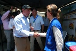 U.S. Secretary of Health and Human Services Secretary Alex Azar visits the Migrant Assistance Center in Cucuta, Colombia, Aug. 26, 2019.